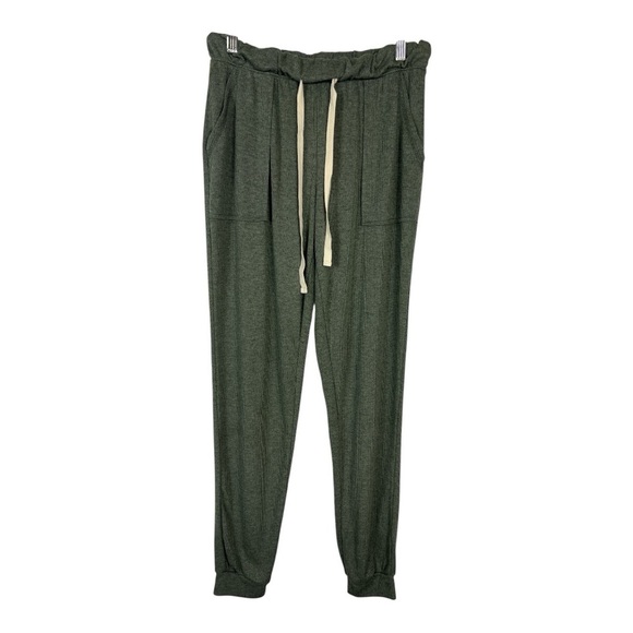 LBLC the Label Sz Small Marcy Jogger Pants Ribbed Olive/Gray - Picture 2 of 10